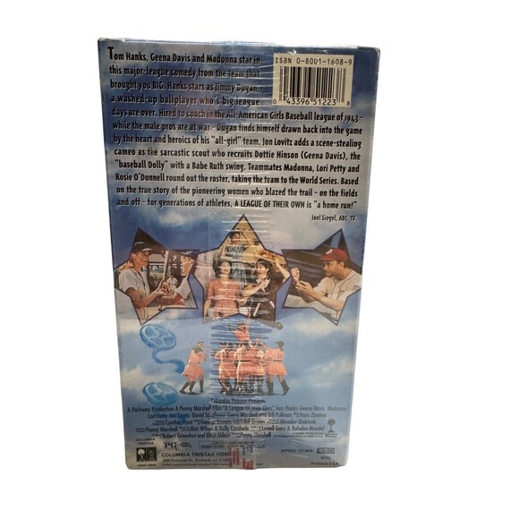 A League of Their Own ‎ VHS 1992 Sealed New Tom Hanks Madonna Baseball Movie NEW - Picture 2 of 5